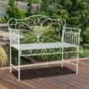 Outsunny Heavy-Duty Garden Bench - White - 84B-077 21 Outsunny Heavy-Duty Garden Bench - White - 84B-077 -OUTSUNNY Sales Shop o u outsunny 84b 077