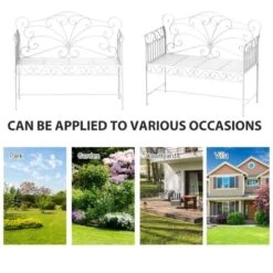 Outsunny Heavy-Duty Garden Bench - White - 84B-077 -OUTSUNNY Sales Shop o u outsunny 84b 077 4