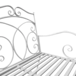 Outsunny Iron Rocking Garden Bench - White - 84B-078 -OUTSUNNY Sales Shop o u outsunny 84b 078 4