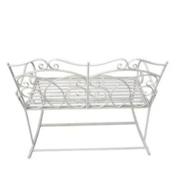 Outsunny Iron Rocking Garden Bench - White - 84B-078 -OUTSUNNY Sales Shop o u outsunny 84b 078 7
