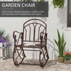 Outsunny Metal Garden Rocking Chair - Bronze - 84B-080 13 Outsunny Metal Garden Rocking Chair - Bronze - 84B-080 -OUTSUNNY Sales Shop o u outsunny 84b 080 3