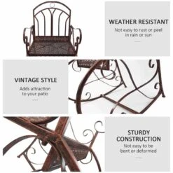 Outsunny Metal Garden Rocking Chair - Bronze - 84B-080 14 Outsunny Metal Garden Rocking Chair - Bronze - 84B-080 -OUTSUNNY Sales Shop o u outsunny 84b 080 4
