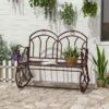 OUTSUNNY Outdoor Iron Rocking Garden Chair - Bronze Red - 84B-081 20 OUTSUNNY Outdoor Iron Rocking Garden Chair - Bronze Red - 84B-081 -OUTSUNNY Sales Shop o u outsunny 84b 081