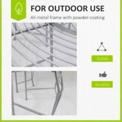 Outsunny Round Tree Seat Garden Bench - Silver - 84B-123 -OUTSUNNY Sales Shop o u outsunny 84b 123 3