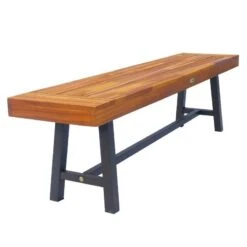 Outsunny 3 Piece Dining Table & Bench Set - Acacia Natural Wood - 84B-172 -OUTSUNNY Sales Shop o u outsunny 84b 172 bench1