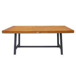 Outsunny 3 Piece Dining Table & Bench Set - Acacia Natural Wood - 84B-172 -OUTSUNNY Sales Shop o u outsunny 84b 172 bench2
