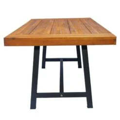 Outsunny 3 Piece Dining Table & Bench Set - Acacia Natural Wood - 84B-172 -OUTSUNNY Sales Shop o u outsunny 84b 172 table