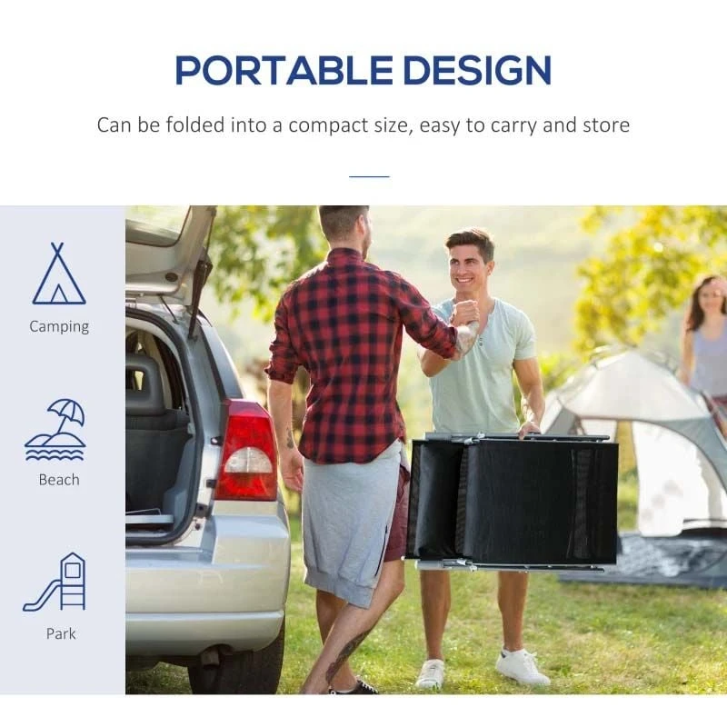 Outsunny Reclining Sun Lounger With Pillow - Black - 84B-184BK 6 Outsunny Reclining Sun Lounger With Pillow - Black - 84B-184BK - Image 6