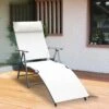 Outsunny Reclining Sun Lounger With Pillow - White - 84B-184CW -OUTSUNNY Sales Shop o u outsunny 84b 184cw
