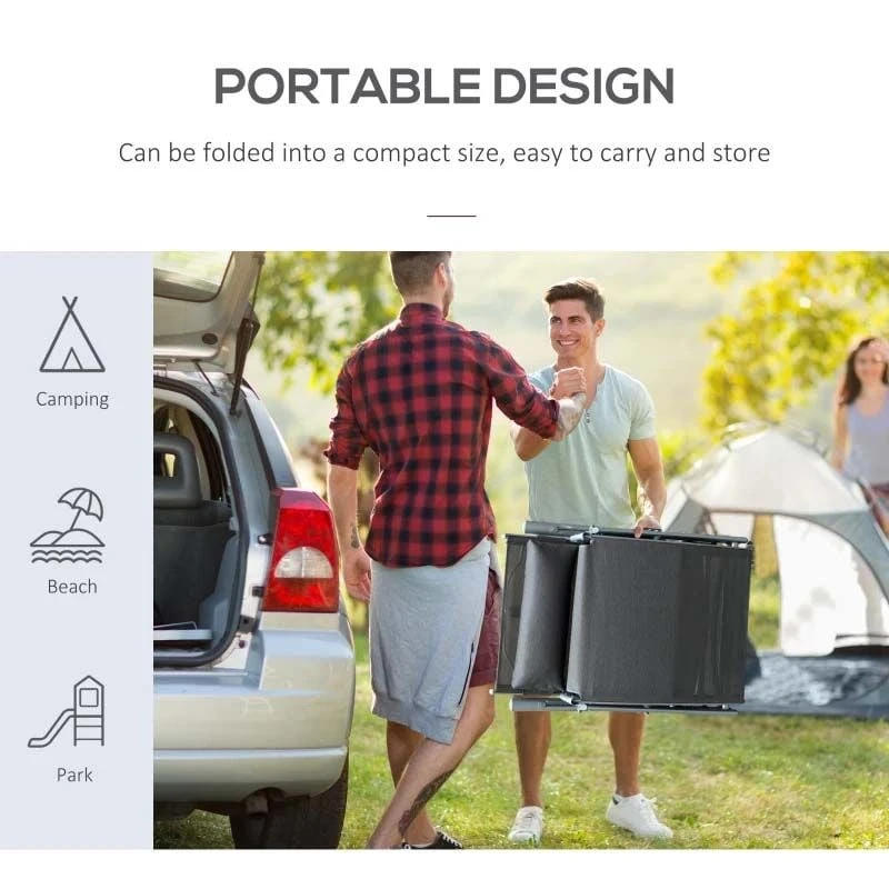 Outsunny Reclining Sun Lounger With Pillow - Grey - 84B-184GY 6 Outsunny Reclining Sun Lounger With Pillow - Grey - 84B-184GY - Image 6