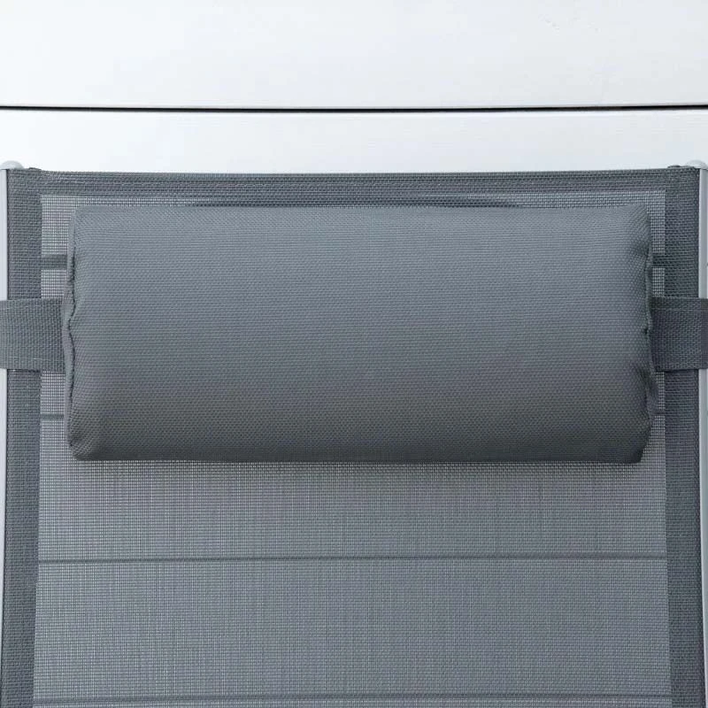 Outsunny Reclining Sun Lounger With Pillow - Grey - 84B-184V02CG 8 Outsunny Reclining Sun Lounger With Pillow - Grey - 84B-184V02CG - Image 8