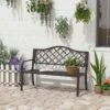 Outsunny 2-Seater Cast Iron Garden Bench - Black - 84B-186 -OUTSUNNY Sales Shop o u outsunny 84b 186