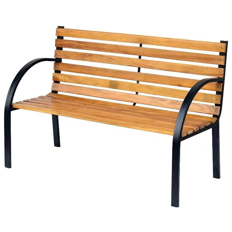 Outsunny Garden Bench 1220x600x800mm - Steel/Wood - 84B-188 2 Outsunny Garden Bench 1220x600x800mm - Steel/Wood - 84B-188 - Image 2