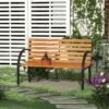 Outsunny Garden Bench 1220x600x800mm - Steel/Wood - 84B-188 -OUTSUNNY Sales Shop o u outsunny 84b 188