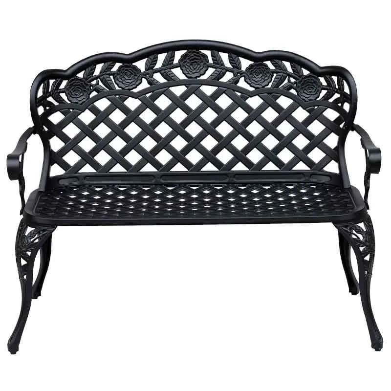 Outsunny Cast Aluminium Garden Bench - Black - 84B - 189 2 Outsunny Cast Aluminium Garden Bench - Black - 84B - 189 - Image 2