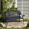 Outsunny Cast Aluminium Garden Bench - Black - 84B - 189