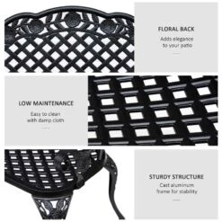 Outsunny Cast Aluminium Garden Bench - Black - 84B - 189 14 Outsunny Cast Aluminium Garden Bench - Black - 84B - 189 -OUTSUNNY Sales Shop o u outsunny 84b 189 3