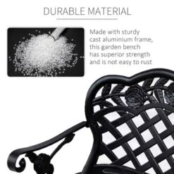 Outsunny Cast Aluminium Garden Bench - Black - 84B - 189 16 Outsunny Cast Aluminium Garden Bench - Black - 84B - 189 -OUTSUNNY Sales Shop o u outsunny 84b 189 5
