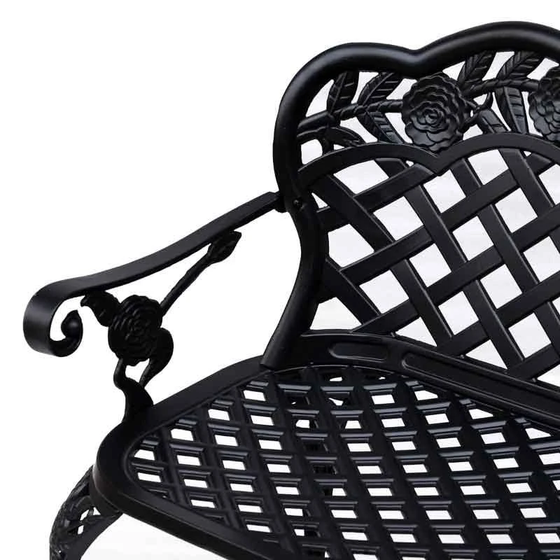 Outsunny Cast Aluminium Garden Bench - Black - 84B - 189 8 Outsunny Cast Aluminium Garden Bench - Black - 84B - 189 - Image 8
