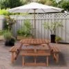 Outsunny 8-Seater Round Garden Picnic Table Set - Fir Wood - 84B-192 -OUTSUNNY Sales Shop o u outsunny 84b 192