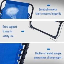 Outsunny Reclining Sun Lounger - Blue - 84B-206 -OUTSUNNY Sales Shop o u outsunny 84b 206 4