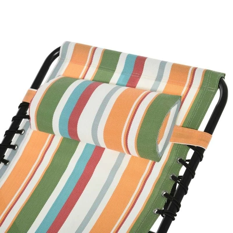 Outsunny Reclining Sun Lounger - Multi-coloured - 84B-206MX 8 Outsunny Reclining Sun Lounger - Multi-coloured - 84B-206MX - Image 8