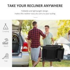 Outsunny Reclining Sun Lounger With Pillow - Black - 84B-227BK 12 Outsunny Reclining Sun Lounger With Pillow - Black - 84B-227BK -OUTSUNNY Sales Shop o u outsunny 84b 227bk 3