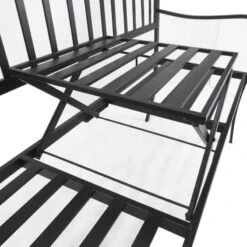 Outsunny 2 Seater Metal Garden Bench With Built In Table 1600x530x950mm - Black - 84B-241 15 Outsunny 2 Seater Metal Garden Bench With Built In Table 1600x530x950mm - Black - 84B-241 -OUTSUNNY Sales Shop o u outsunny 84b 241 5