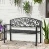 Outsunny 2 Seater Metal Frame Garden Bench - Black - 84B-283