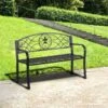 Outsunny 2 Seater Metal Frame Garden Bench 1280x500x910mm - Black - 84B-284 -OUTSUNNY Sales Shop o u outsunny 84b 284