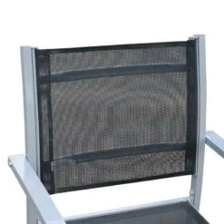 Outsunny Set Of 2 Metal Garden Chairs - Grey - 84B-293 -OUTSUNNY Sales Shop o u outsunny 84b 293 backrest