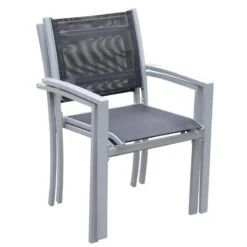 Outsunny Set Of 2 Metal Garden Chairs - Grey - 84B-293 -OUTSUNNY Sales Shop o u outsunny 84b 293 stack