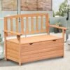 Outsunny Outdoor Fir Wood Storage Garden Bench - Brown - 84B-311 3 Outsunny Outdoor Fir Wood Storage Garden Bench - Brown - 84B-311 -OUTSUNNY Sales Shop o u outsunny 84b 311