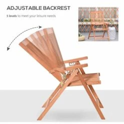 Outsunny 5-Position Backrest Acacia Wooden Chair - Red Brown - 84B-312 -OUTSUNNY Sales Shop o u outsunny 84b 312 backrest