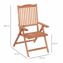 Outsunny 5-Position Backrest Acacia Wooden Chair - Red Brown - 84B-312 -OUTSUNNY Sales Shop o u outsunny 84b 312 dimensions