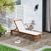Outsunny Wooden Reclining Sun Lounger - White - 84B-325 18 Outsunny Wooden Reclining Sun Lounger - White - 84B-325 -OUTSUNNY Sales Shop o u outsunny 84b 325