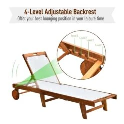 Outsunny Wooden Reclining Sun Lounger - White - 84B-325 -OUTSUNNY Sales Shop o u outsunny 84b 325 2