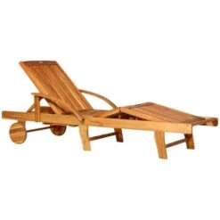 Outsunny Wooden Reclining Sun Lounger - Natural - 84B-326 -OUTSUNNY Sales Shop o u outsunny 84b 326 1
