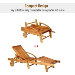 Outsunny Wooden Reclining Sun Lounger - Natural - 84B-326 -OUTSUNNY Sales Shop o u outsunny 84b 326 2
