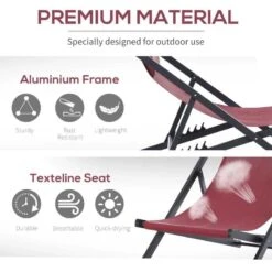 Outsunny 2-Piece Garden Deck Chairs - Red - 84B-342V70WR -OUTSUNNY Sales Shop o u outsunny 84b 342v70wr 5