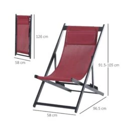 Outsunny 2-Piece Garden Deck Chairs - Red - 84B-342V70WR -OUTSUNNY Sales Shop o u outsunny 84b 342v70wr dimensions