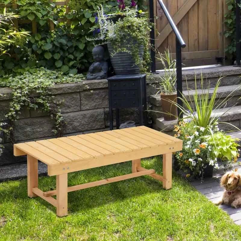 Outsunny 2-Seater Outdoor Fir Wood Garden Bench - 84B-362 1 Outsunny 2-Seater Outdoor Fir Wood Garden Bench - 84B-362