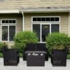 Outsunny 4-Seater Rattan Garden Furniture Set - Black - 84B-372BK -OUTSUNNY Sales Shop o u outsunny 84b 372bk