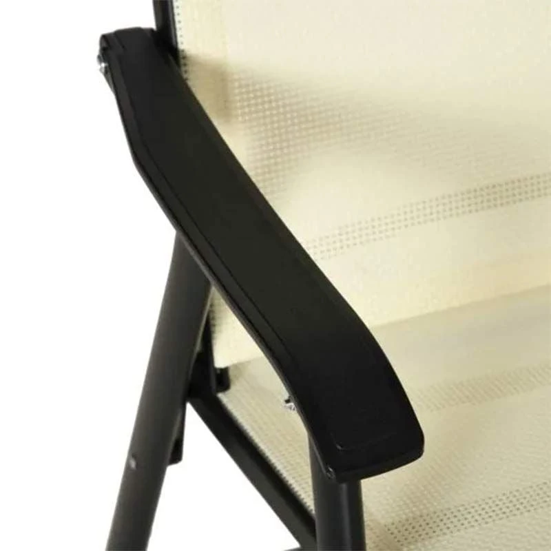 Outsunny Set Of 2 Foldable Metal Garden Chairs - Beige - 84B-381BG 3 Outsunny Set Of 2 Foldable Metal Garden Chairs - Beige - 84B-381BG - Image 3