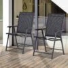 Outsunny Set Of 2 Foldable Metal Garden Chairs - Black - 84B-381BK 21 Outsunny Set Of 2 Foldable Metal Garden Chairs - Black - 84B-381BK -OUTSUNNY Sales Shop o u outsunny 84b 381bk