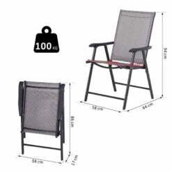 Outsunny Set Of 2 Foldable Metal Garden Chairs - Grey - 84B-381GY 12 Outsunny Set Of 2 Foldable Metal Garden Chairs - Grey - 84B-381GY -OUTSUNNY Sales Shop o u outsunny 84b 381gy capacity