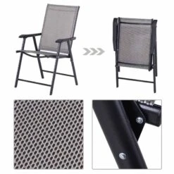 Outsunny Set Of 2 Foldable Metal Garden Chairs - Grey - 84B-381GY 14 Outsunny Set Of 2 Foldable Metal Garden Chairs - Grey - 84B-381GY -OUTSUNNY Sales Shop o u outsunny 84b 381gy details