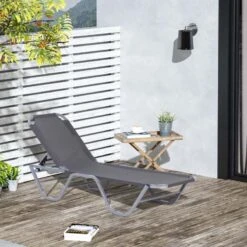 Outsunny Reclining Sun Lounger - Grey - 84B-386SR -OUTSUNNY Sales Shop o u outsunny 84b 386sr lifestyle