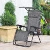 Outsunny Reclining Sun Lounger With Sun Shade - Grey - 84B-388CG -OUTSUNNY Sales Shop o u outsunny 84b 388cg