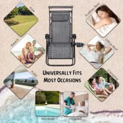 Outsunny Reclining Sun Lounger With Sun Shade - Grey - 84B-388CG -OUTSUNNY Sales Shop o u outsunny 84b 388cg 2